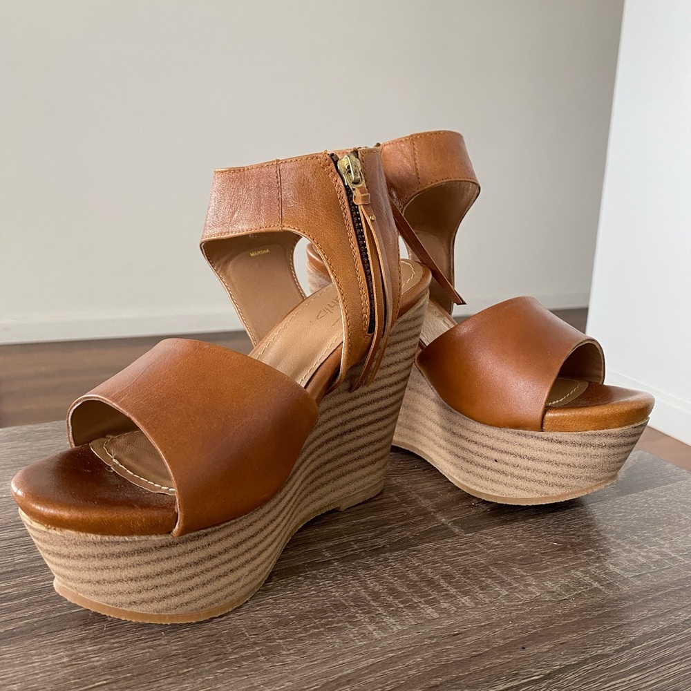 NWT Sole Child Marsha Vegan Leather Sandle Wedges